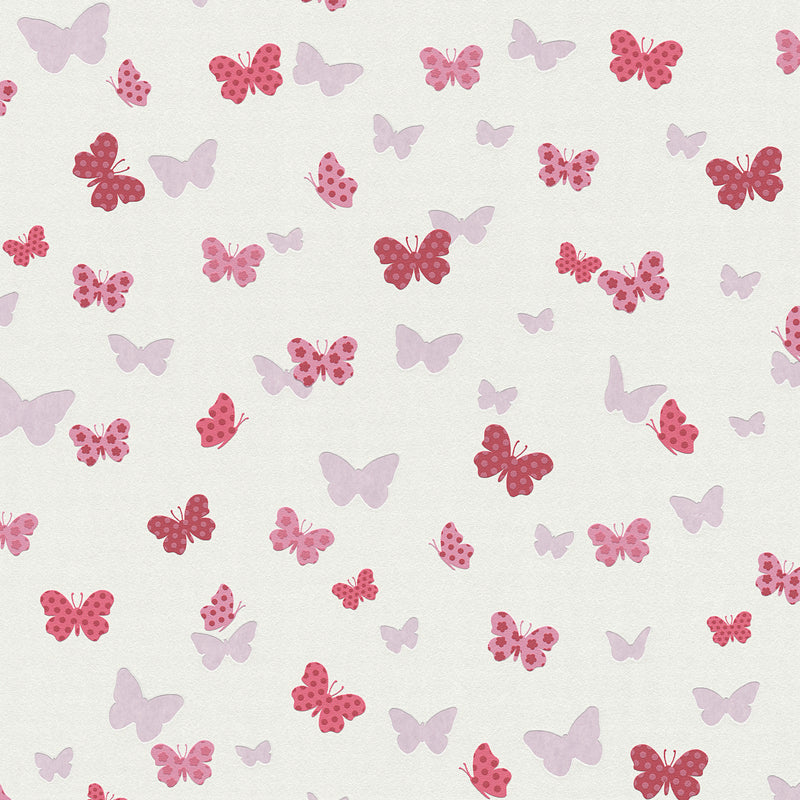 HO20067 Butterfly Motif Home Lilac, Red, White and Pink Wallpaper By Galerie