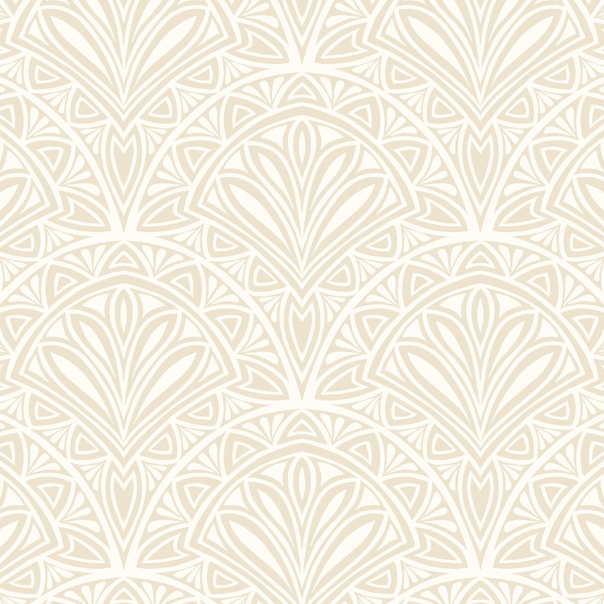 HWA1022W Deco Fan Natural Wallpaper by Hoopla Walls