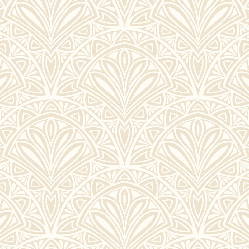 HWA1022W Deco Fan Natural Wallpaper by Hoopla Walls