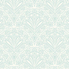 HWA1025W Deco Fan Blue Wallpaper by Hoopla Walls