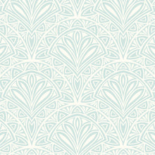 HWA1025W Deco Fan Blue Wallpaper by Hoopla Walls