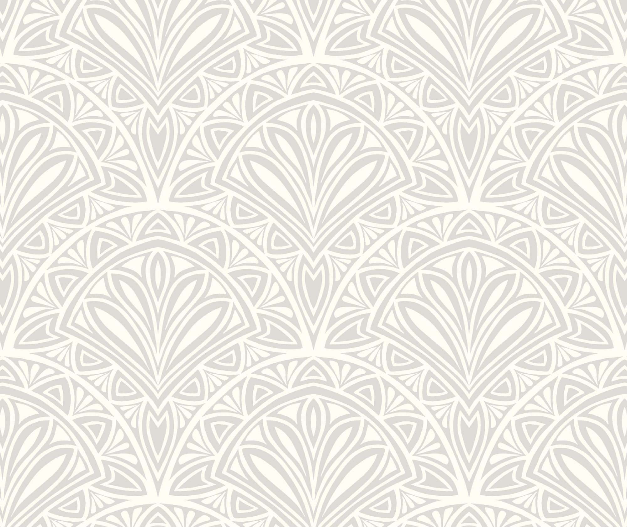 HWA1026W Deco Fan Grey Wallpaper by Hoopla Walls