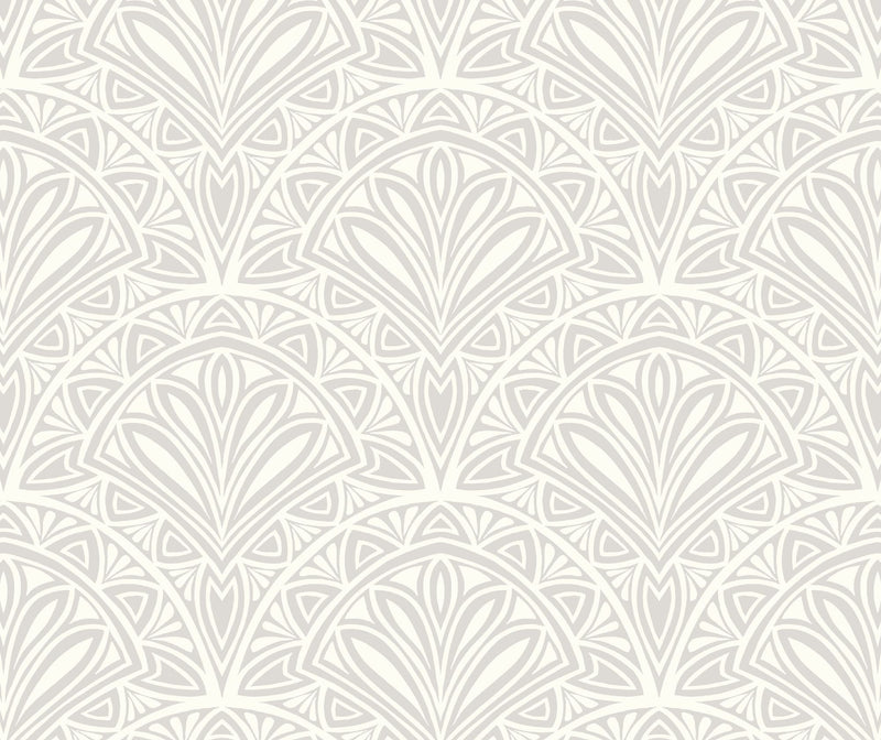 HWA1026W Deco Fan Grey Wallpaper by Hoopla Walls