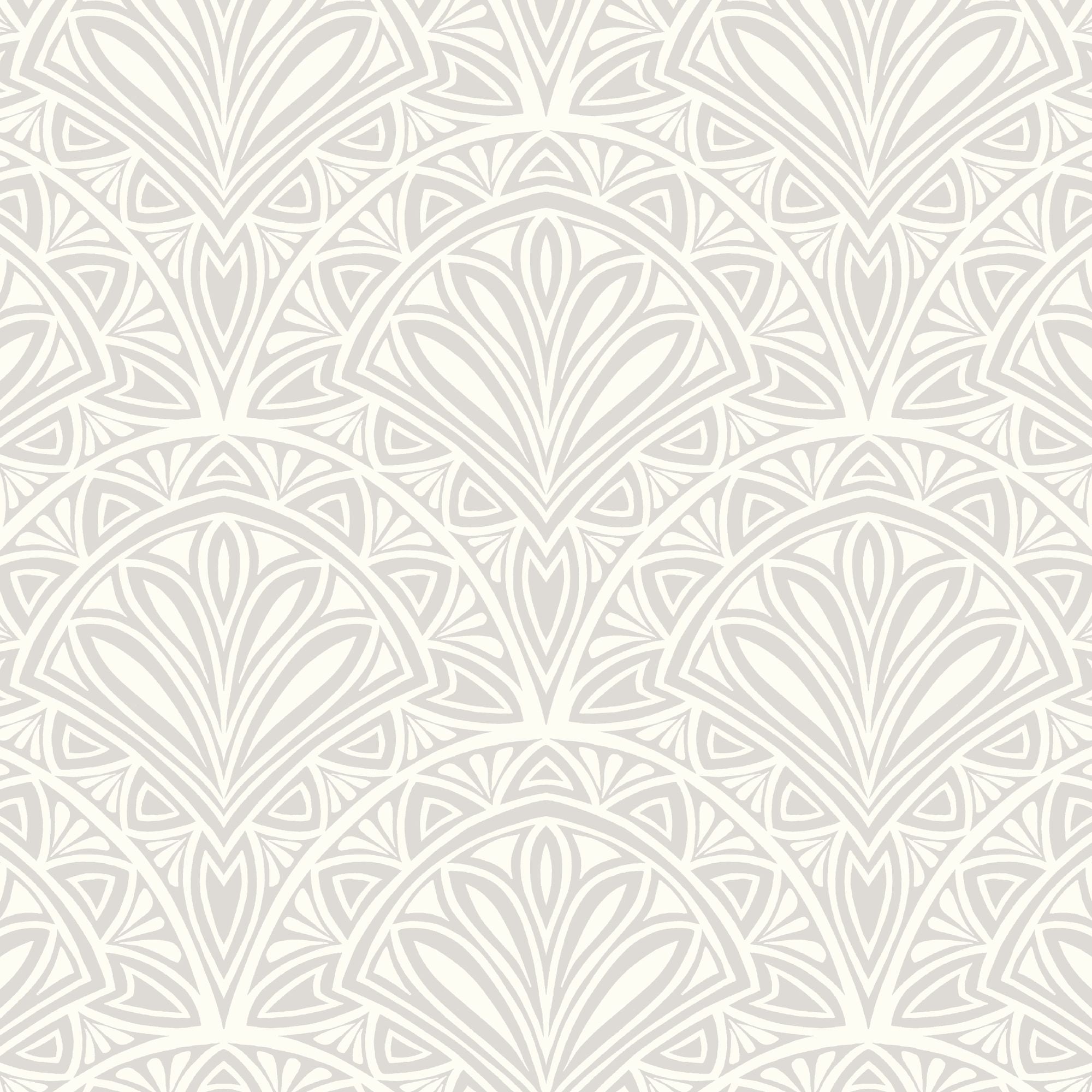HWA1026W Deco Fan Grey Wallpaper by Hoopla Walls