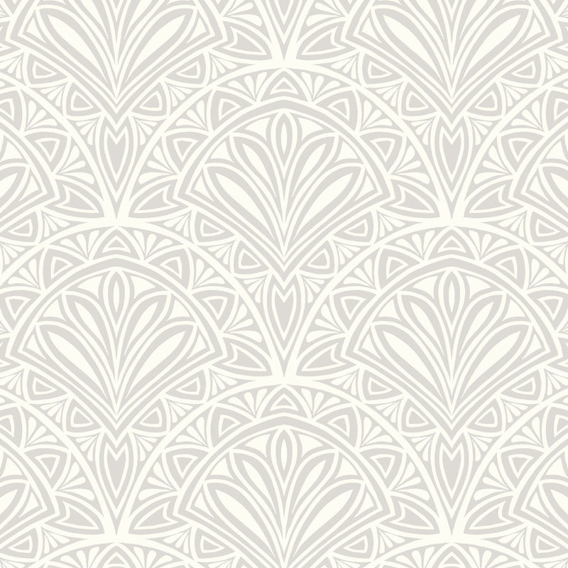 HWA1026W Deco Fan Grey Wallpaper by Hoopla Walls