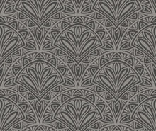 HWA1027W Deco Fan Black Wallpaper by Hoopla Walls