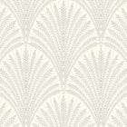 HWA1028W Leaf Fan Grey Wallpaper by Hoopla Walls