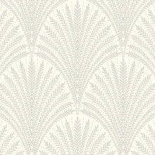 HWA1028W Leaf Fan Grey Wallpaper by Hoopla Walls