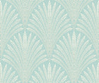 HWA1030W Leaf Fan Duck Egg Blue Wallpaper by Hoopla Walls