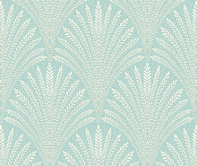 HWA1030W Leaf Fan Duck Egg Blue Wallpaper by Hoopla Walls