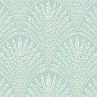 HWA1030W Leaf Fan Duck Egg Blue Wallpaper by Hoopla Walls