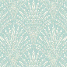 HWA1030W Leaf Fan Duck Egg Blue Wallpaper by Hoopla Walls