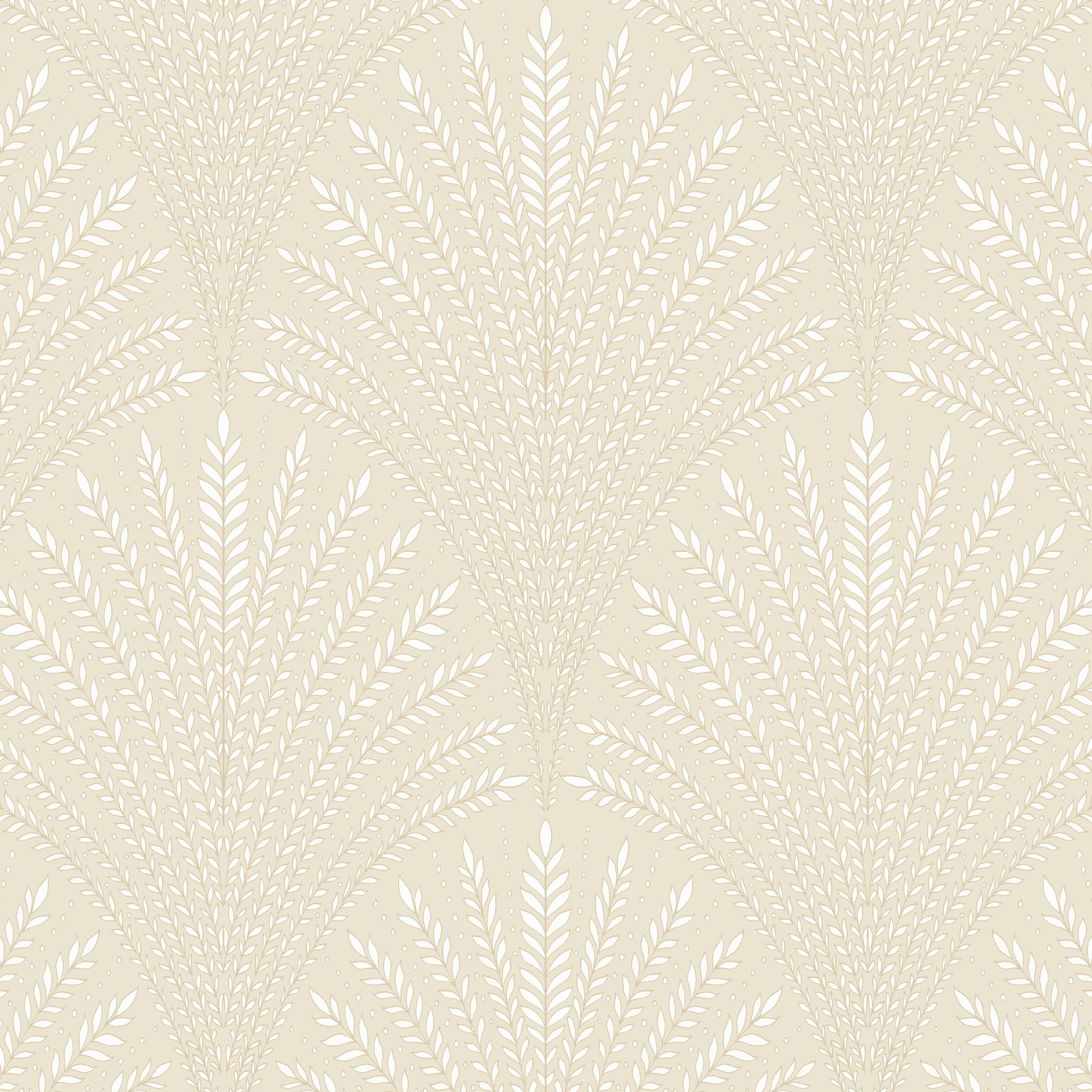 HWA1031W Leaf Fan Natural Wallpaper by Hoopla Walls