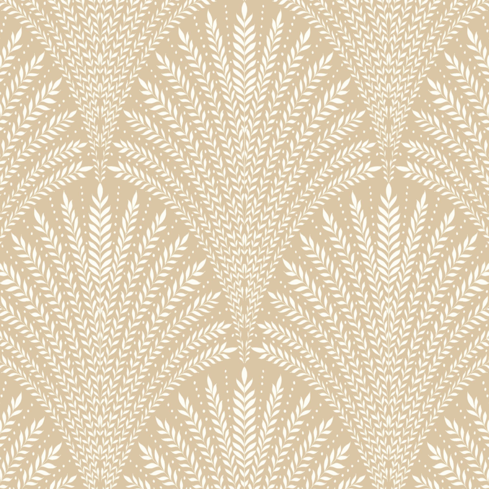 HWA1032W Leaf Fan Gold Wallpaper by Hoopla Walls