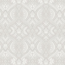 HWA1033W Ogee Damask Grey Wallpaper by Hoopla Walls