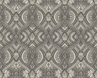 HWA1035W Ogee Damask Black Wallpaper by Hoopla Walls