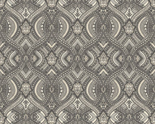 HWA1035W Ogee Damask Black Wallpaper by Hoopla Walls
