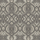 HWA1035W Ogee Damask Black Wallpaper by Hoopla Walls