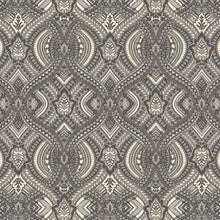 HWA1035W Ogee Damask Black Wallpaper by Hoopla Walls