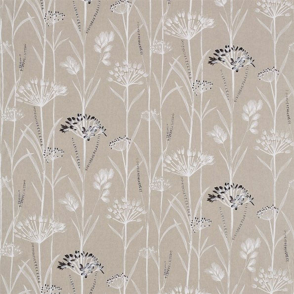 130910 Gardinum Linen Chalk Ebony Fabric by Harlequin