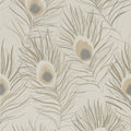 Orlena Purity Putty and Silver Wallpaper by Harlequin