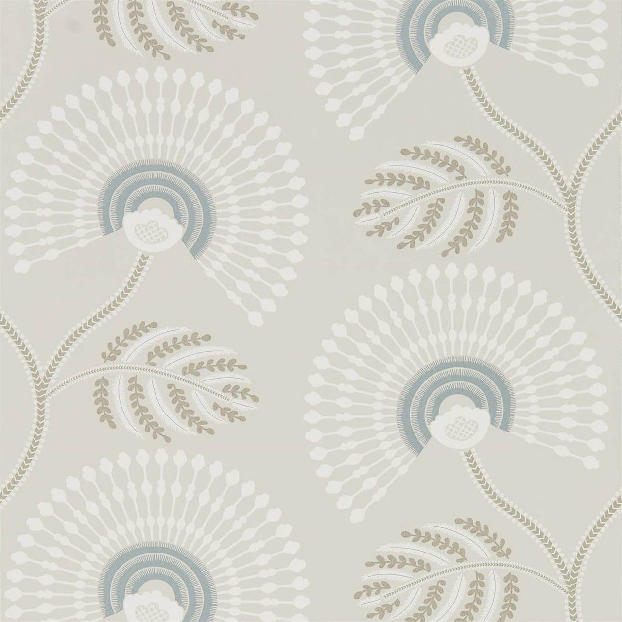 111910 Louella Purity Seaglass and Pearl Wallpaper by Harlequin