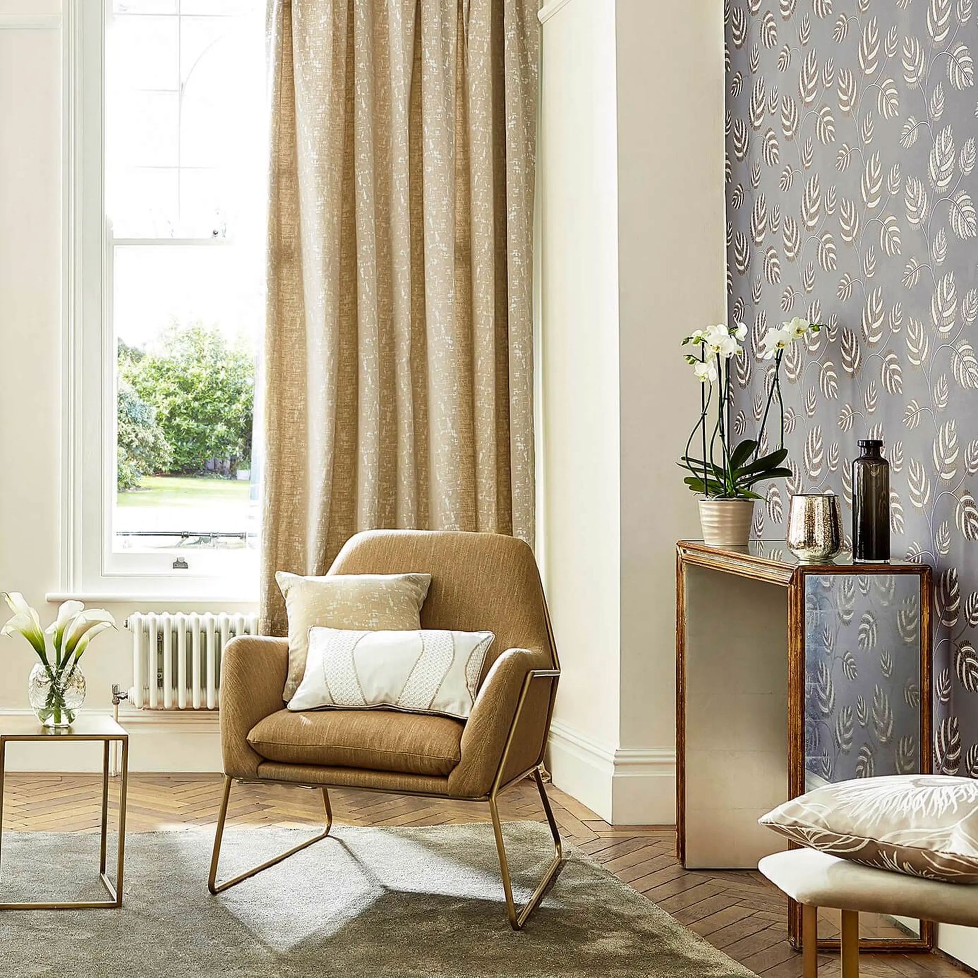 HPUT132677 Lucette Brass Fabric by Harlequin