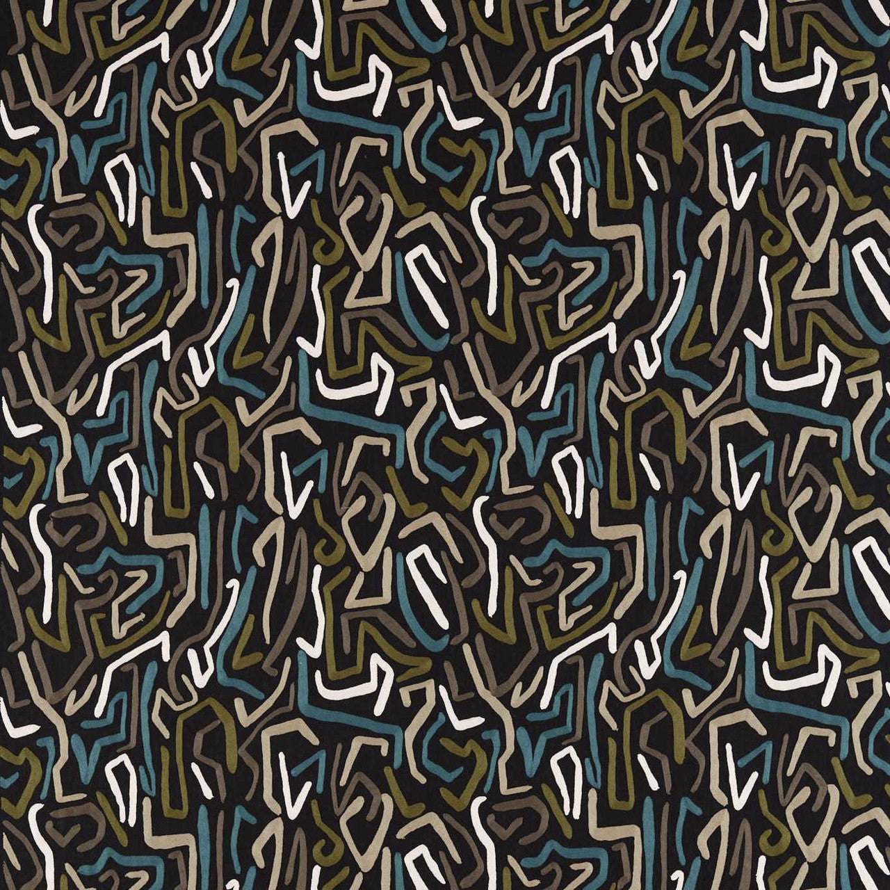 133872 Synchronic Colour 2 Black Earth Bleached Coral Moss Harlequin Fabric