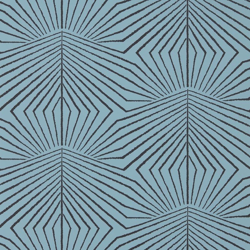 112929 Dawning Colour 3 Copenhagen Blue Wallpaper by Harlequin