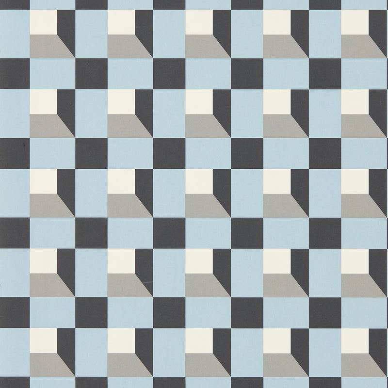 112944 Blocks Colour 3 Cornflower Wallpaper by Harlequin