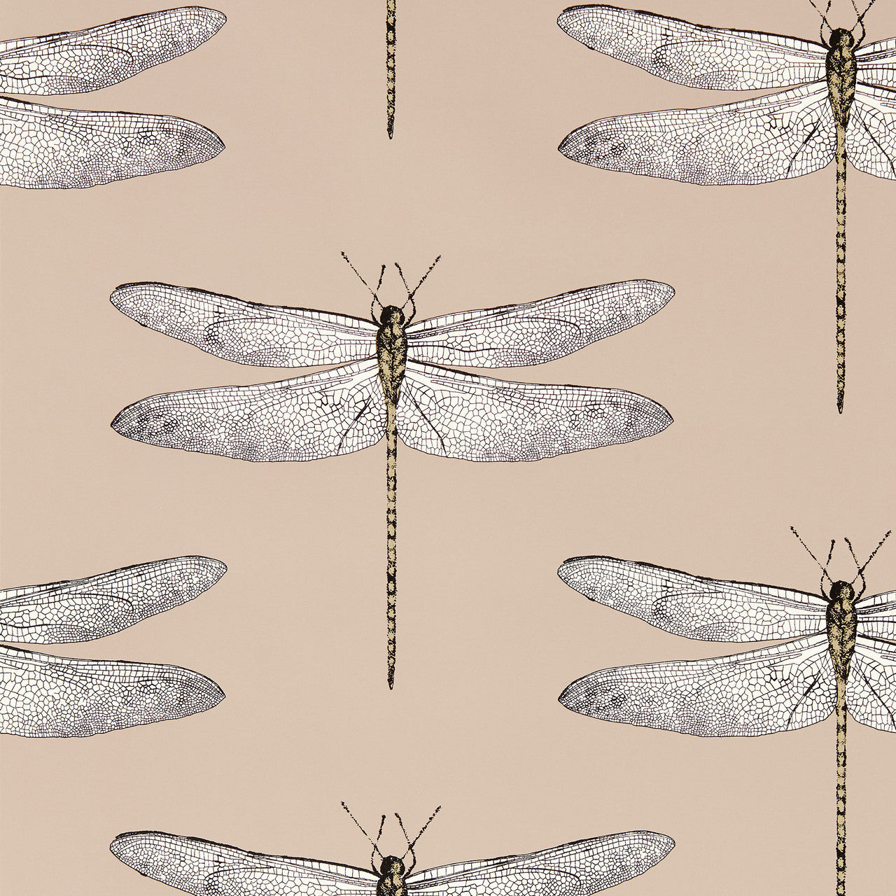 113142 Demoiselle Idyllic Positano/First Light/Taupe Wallpaper by Harlequin