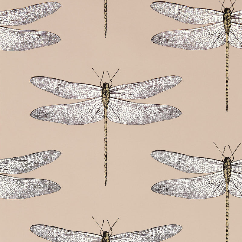 113142 Demoiselle Idyllic Positano/First Light/Taupe Wallpaper by Harlequin