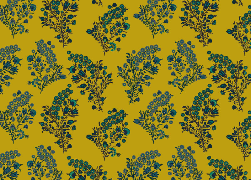 F-CO-OL-S-24 Coromandel Flower Saffron Fabric by Parker & Jules