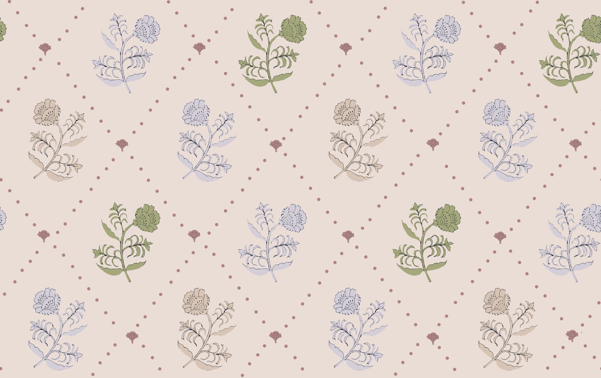 W-J-CO-CM-24-70 Jaipur Coral Moss Wallpaper by Parker & Jules