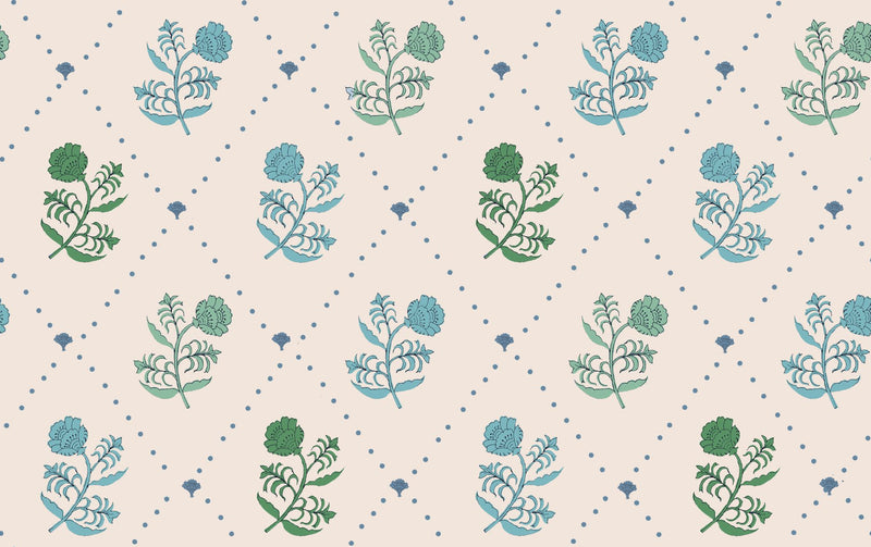 W-J-CO-ET-24-70 Jaipur Em Turq Wallpaper by Parker & Jules