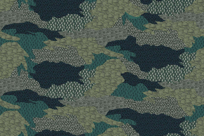 F-OS-OL-MG-24 Ordnance Survey Multi Green Fabric by Parker & Jules