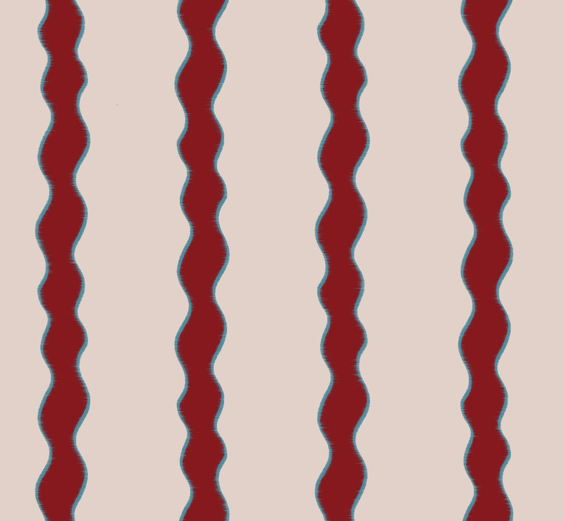 F-SS-OL-C-24 Scroll Stripe Crimson Fabric by Parker & Jules