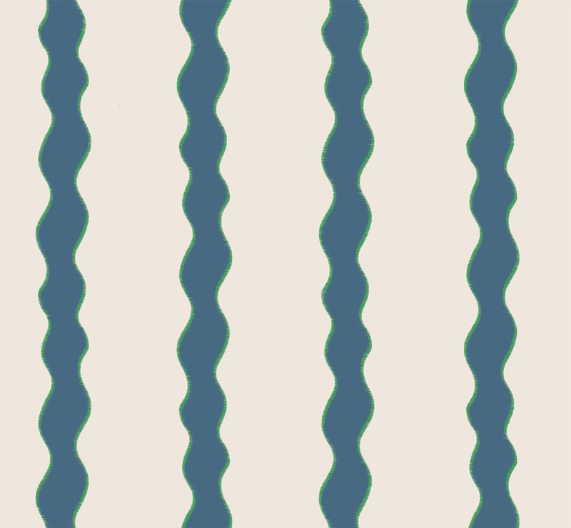 F-SS-OL-DB-24 Scroll Stripe Day Blue Fabric by Parker & Jules