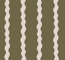 F-SS-OL-H-24 Scroll Stripe Hunter Fabric by Parker & Jules