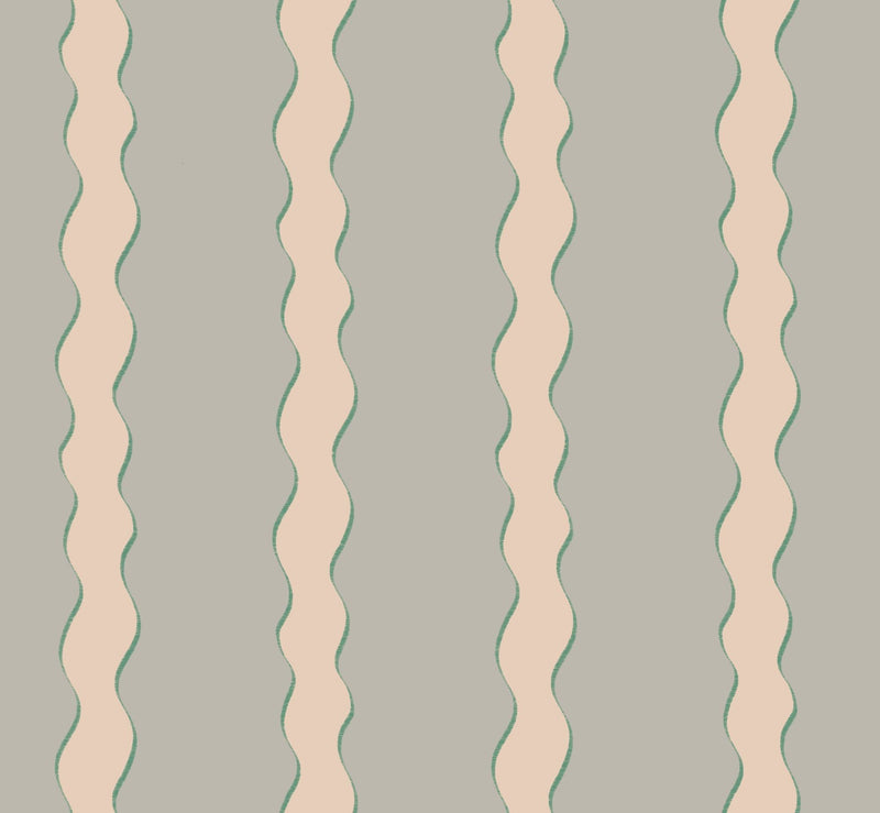 F-SS-OL-V-24 Scroll Stripe Verdigris Fabric by Parker & Jules