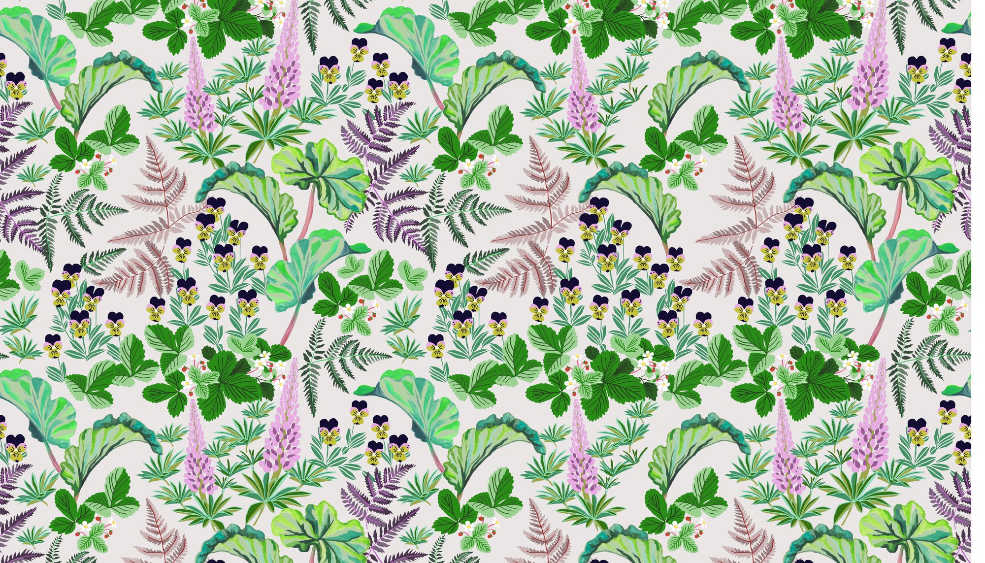 W-SF-CO-SG-24-70 Strawberry Fields Spring Green Wallpaper by Parker & Jules