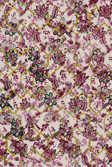 F-CT-OL-RS-24 Creeping Trellis Rose Saffron Fabric by Parker & Jules