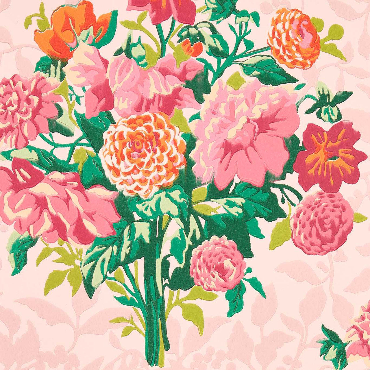 113056 Dahlia Bunch Sophie Robinson Wallpaper By Harlequin