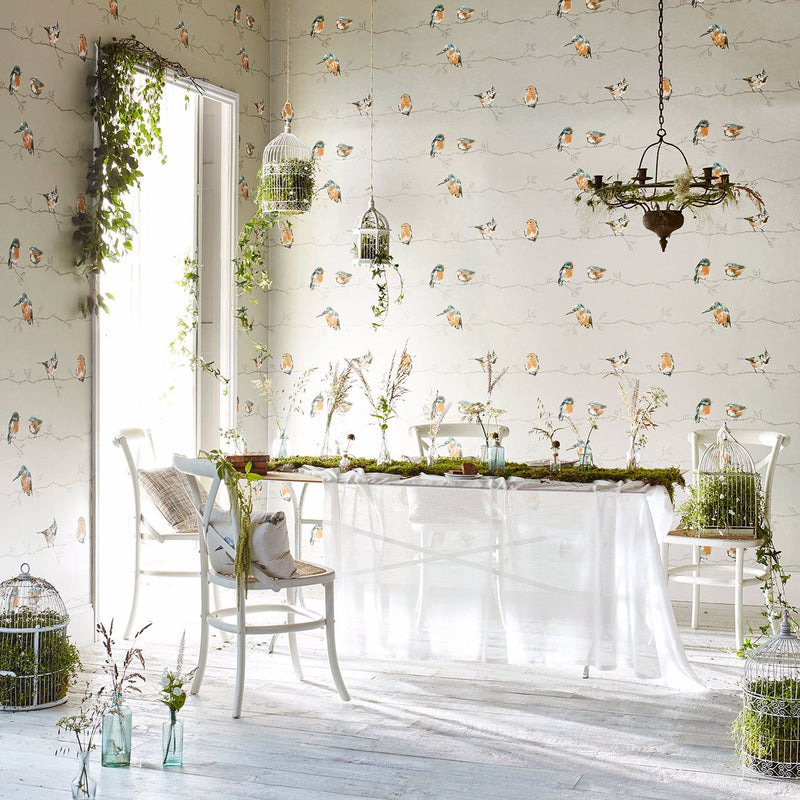 111484 Perisco Purity Neutral and Chalk Wallpaper by Harlequin