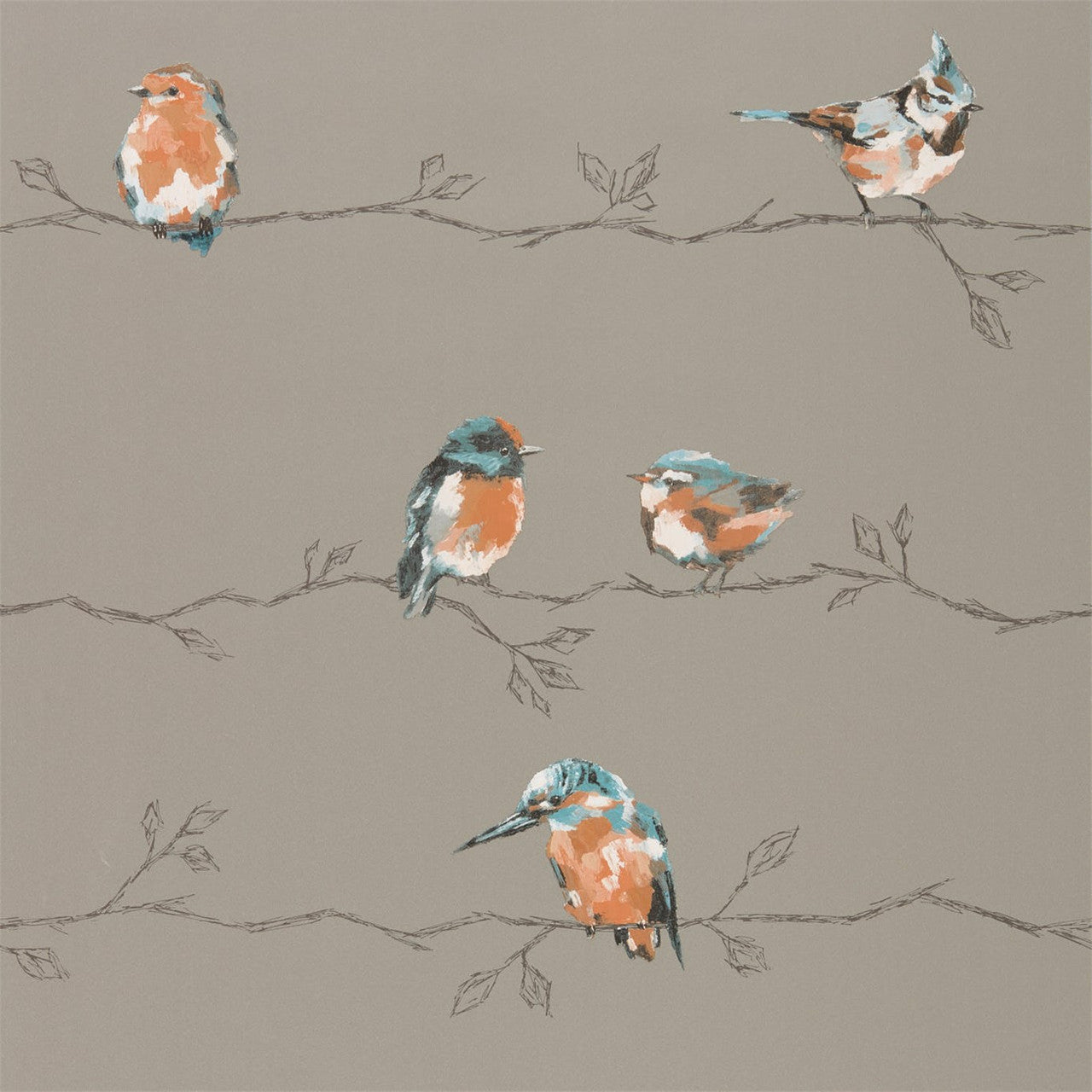 111485 Perisco Purity Tangerine and Duckegg Wallpaper by Harlequin