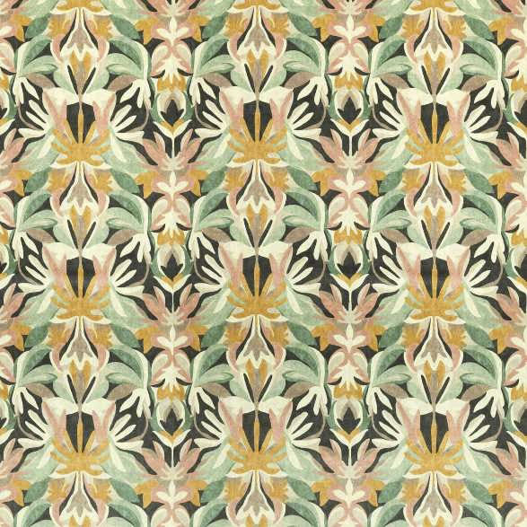 120998 Melora Positano Succulent Amber Light Harlequin Fabric