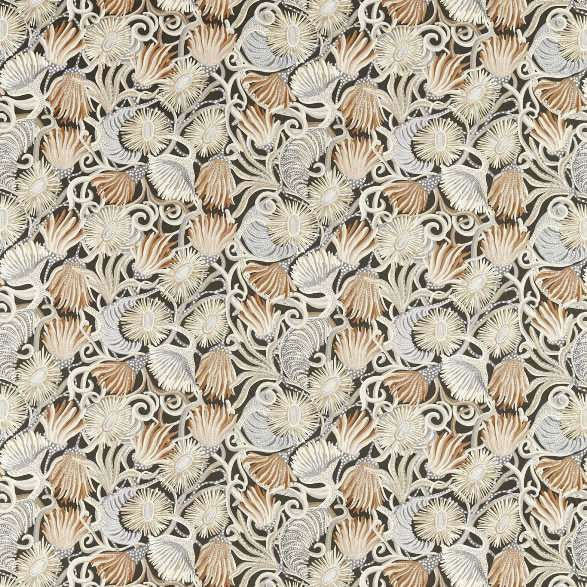 121006 Montipora Harissa Slate Insence Fabric by Harlequin