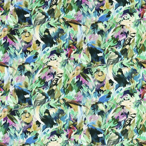 121008 Dance of Adornment Wilderness Nectar Pomegranate Harlequin Fabric