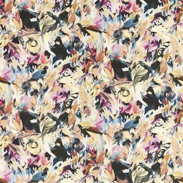 121009 Dance of Adornment Pomegrante Grounded Incense Harlequin Fabric