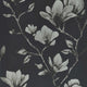 Lotus Purity Onyx and Silver Wallpaper by Harlequin